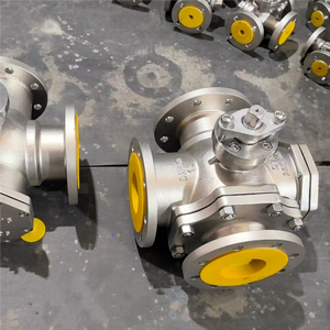 Válvula de Bola de Tres Vías de Acero Inoxidable OEM Original de 4 Pulgadas, de Venta Caliente, con Operación Manual, Conexión con Brida, Sellado de PTFE, 500 psi - Product Image 1