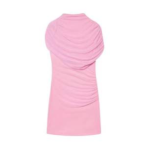Ropa de Invierno para Mujer, Nuevo Vestido Corto Blanco sin Mangas con Cuello Alto y Adornos en Capas Elegantes - Product Image 2