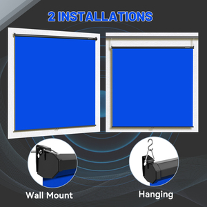 RAUBAY Retractable Pull Down Blue Screen Backdrop-Wrinkle Resistant Anti-Glare Polyester 78.7" X 86.6" Collapsible Background - Product Image 5