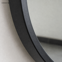 Miroir mural arqué en aluminium noir à cadre fin, miroir circulaire moderne pour salon, chambre et entrée – Vente en gros