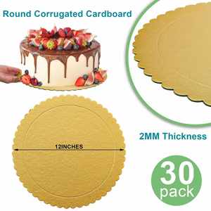 Base para Pastel Redonda de Cartón con Borde Dorado Festoneado, Bandeja para Pastel de Grado Alimenticio con Logotipo Personalizado para Panadería, Venta al Por Mayor de Fábrica - Product Image 2