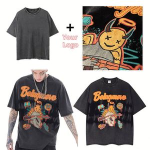 เสื้อยืดโอเวอร์ไซส์ลายวินเทจสีซีดแบบฟอกกรดสำหรับผู้ชาย พร้อมลายพิมพ์พัฟฟ์แบบ DTG - Product Image 4