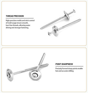Tornillo para Madera con Arandela Adhesiva |   Tornillo Avellanado con Cabeza de Arandela, Punto de Roscado |   Phillips/Torx/De Cabeza Cuadrada |   Acero Inoxidable 410/304/316 - Product Image 3