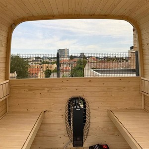Sauna Exterior Cuadrada de Madera de Pino Blanco Sólido para 4 Personas, con Calentador Eléctrico de 6KW, Color Personalizado Tradicional - Product Image 6