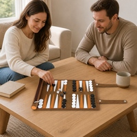 Personalisiertes PU-Leder Backgammon-Set Brett in Reisegröße Strategie-Aktivität Spaßiges Geschenk Souvenir-Artikel