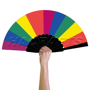 Folding Plastic Hand Fan Custom with Printed Decorations Plastic Crafts for Dance