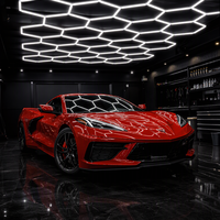 Système d'éclairage de plafond LED hexagonal moderne, dimmable, RGB, blanc réglable, lampe géométrique en grille pour salle de sport, salon de coiffure, magasin de détail, OEM/ODM