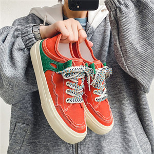 Baskets décontractées pour hommes, best-seller de l'été, style masculin, baskets à enfiler avec talon, baskets blanches, chaussures tendance en toile rétro - Product Image 5