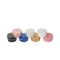 Petite boîte ronde en aluminium doré, argenté ou or rose avec couvercle supérieur en métal pour crème, baume à lèvres, thé, bonbons, ski, voyage et rangement
