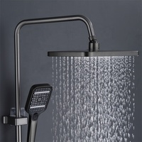 Ensemble de douche thermostatique mural en laiton pour salle de bain, avec mitigeur en céramique, largement utilisé, qualité supérieure, touches piano, effet pluie