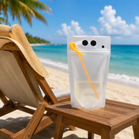 Sachet Doypack autoportant avec paille et fermeture zip pour emballage alimentaire et boissons