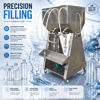 Remplisseuse de liquides semi-automatique compacte en acier inoxydable SUS 304, haute précision 1 % pour bouteilles de vin, spiritueux, tisanes, jus / verre