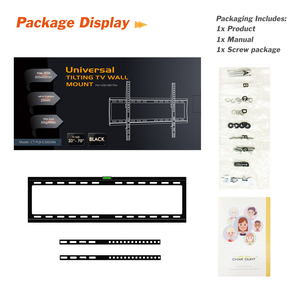 Support mural universel fixe pour téléviseur en acier, ultra fin, forte capacité, LCD LED 32''-70'', 600x400mm, fixation latérale en acier - Product Image 5