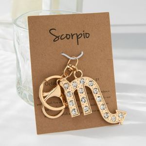 Llavero Metálico de las 12 Constelaciones, Colgante para Bolsa, Accesorios de Joyería, Regalos de Cumpleaños para Parejas, Cristales de Imitación, Moda del Zodiaco - Product Image 4