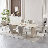 Meubles de restaurant de haute qualité, ensemble de table à manger, meubles de maison, ensemble de table à manger en bois, table ovale extensible en MDF