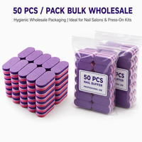 Mini éponge polissoir à ongles double face, grain 100/180, 4,5x2,0cm, blocs EVA haute résilience, lot de 50 pièces, vente en gros