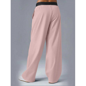 Pantalones Anchos de Crepé Elástico y Transpirable para Mujer, Cintura Elástica, Primavera, Tallas S M L, Ajuste Cómodo, Casual - Product Image 2
