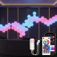 Panneaux lumineux hexagonaux intelligents RGB modernes pour le marché italien, décoration de salon et de télévision avec commande vocale