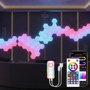 Lámpara de Pared RGB Moderna, Paneles de Luz Hexagonales Inteligentes para el Mercado Italiano, Decoración para Sala de Estar y TV con Control por Voz - Product Image 1