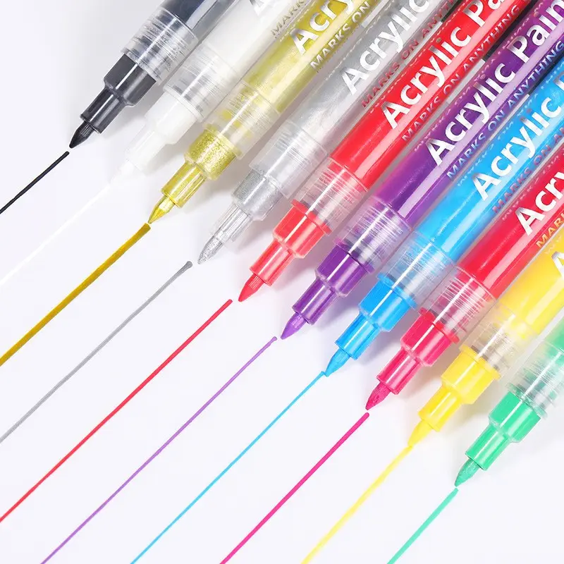 NailCare Paint Pen Nail Polish Glue Tracing Flower Line Drawing Pen One-step Glue Quick Drying Baking Free Acrylic Paint Pen