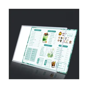 Super slim toughened glass panel advertising illuminated LED light box menu board poster frame