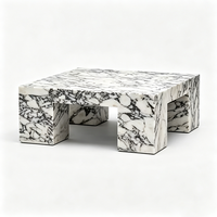 Table d'appoint en marbre Calacatta Viola fabriquée à la main en Italie, table basse pour chambre à coucher et salon, décoration de meubles pour la maison