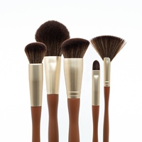 Set kuas Makeup Pink Premium profesional, sikat Foundation Concealer Eyeshadow Highlight alis kuas kosmetik 5 buah