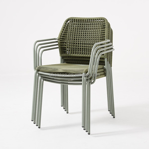 Silla con marco de metal vendedora caliente, muebles de jardín, silla de Patio barata, silla apilable de ratán PE para exteriores - Product Image 5
