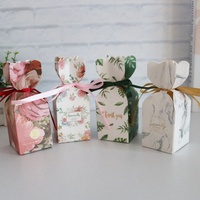 Boîtes cadeaux en papier laminé brillant écologiques et recyclables pour les fêtes de mariage, couleur personnalisée, boîtes à bonbons en carton blanc personnalisées
