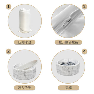 Piscina de Bolas Redonda con Patrón de Mármol Sintético de 90x30x5cm para Niños, Área de Juego Interior, Decoración de Habitación Infantil - Product Image 4