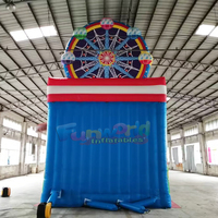 Château gonflable commercial portable avec parcours d'obstacles et grande roue pour fêtes d'enfants, usage commercial, 3 ans