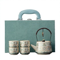 Offre Spéciale – Théière en Céramique de Jingdezhen avec Logo Personnalisé, 1 Pot 4 Tasses, Design Doré, Qualité Alimentaire, Cadeau d'Affaires, Qualité Supérieure