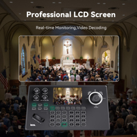 Controlador PTZ NDI KB200MAX con PoE, Pantalla LCD de 5 Pulgadas, Vista Previa, Joystick 4D, Controlador de Cámara PTZ para Iglesia, Servicios en Vivo, Educación