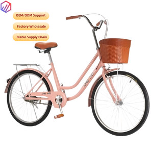 Bicicletta <span class=keywords><strong>da</strong></span> città <span class=keywords><strong>da</strong></span> <span class=keywords><strong>donna</strong></span> 26 pollici con telaio ribassato, monovelocità, con cestino - Rosa - Product Image 1
