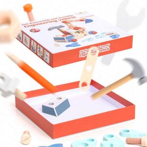 Kindergartner <b>Creative</b> Assemble Ideal <b>Gift</b> Construction Stem Multi-Functional Wooden Kids Engineer Tool Set Toy - Product Image 5