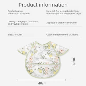 Bavoir bébé imperméable à manches anti-salissures pour 6-24 mois, idéal pour les repas, l'alimentation et la diversification alimentaire (BLW) - Vente en gros - Product Image 3