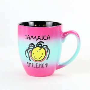 Taza de Cerámica Personalizada de Dos Tonos, Recuerdo de <span class=keywords><strong>Jamaica</strong></span>, Taza de <span class=keywords><strong>Café</strong></span> de Porcelana con Cara Sonriente - Product Image 5