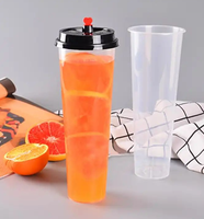Gobelets jetables en plastique PP de 32 oz (1000 ml) avec logo personnalisé imprimé, 90 mm, pour boissons froides, thé au lait, bubble tea
