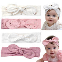 Xiximi – Nouveaux élastiques à cheveux pour bébé, bandeaux pour filles, accessoires pour cheveux avec nœud, turban doux pour tout-petits avec oreilles de lapin, 20 cm
