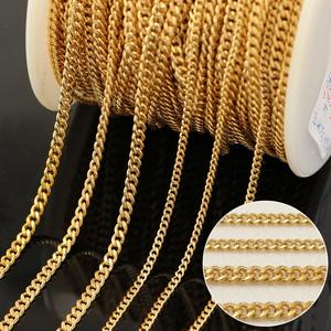 Dây chuyền nam mạ vàng <span class=keywords><strong>14K</strong></span> kiểu hip-hop bền chắc, chất liệu đồng thau, kích thước 3/4/5mm, dài 20 <span class=keywords><strong>inch</strong></span>, kiểu dây Cuban Link, bán buôn - Product Image 5