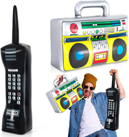 Décorations de fête sur le thème de la musique : téléphone gonflable personnalisé et radio boombox gonflable