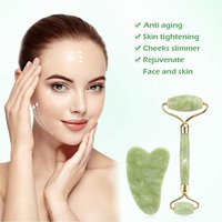 Rouleau de jade et ensemble de rouleaux de visage Gua Sha rouleau de beauté du visage outils de soins de la peau