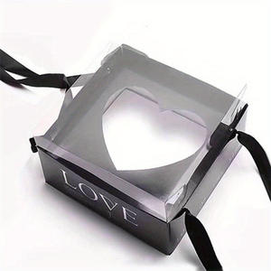 Scatola Regalo Portatile in Carta Kraft con Stampa in Lamina Dorata, Scatola Quadrata Artigianale per Bouquet di Fiori per Negozi di Fiori - Product Image 4