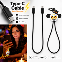 Câble de charge rapide 60W avec bracelet créatif motif dessin animé Mexique, design tête de mort, universel USB Type C pour téléphone, tablette et ordinateur portable