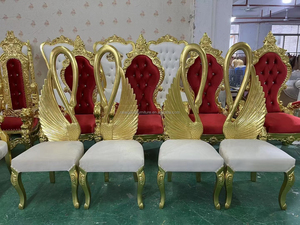 Budget-Friendly Large Antique Lion <strong>White</strong> Throne Chairs for Weddings Dining Outdoor <strong>Halls</strong> Events Solid Stainless Steel Elegant - Product Image 2