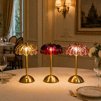 Lampe de table sans fil rechargeable LED, lampe de bureau en verre sans fil, lampe décorative portable pour restaurant, hôtel, bar