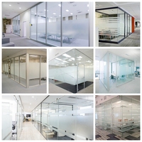 Bureau d'affaires cloison de séparation personnalisée verre clair résistance cloison de verre robuste pour bureau