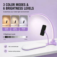 Lampe de table UV LED demi-lune 3 en 1 avec support de téléphone et bras, lampe à ongles professionnelle 48W, sécheuse de vernis gel rechargeable sans fil