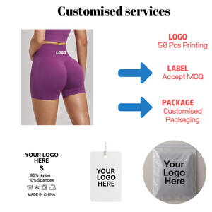 Shorts de Yoga Elásticos sin Costuras para Mujer, Cintura Alta, Control de Abdomen, Levanta Glúteos, Secado Rápido, para Gimnasio, Correr, Entrenamiento, Fitness - Product Image 2