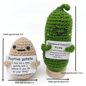 Juguetes de Peluche Tejidos a Mano con Energía Positiva, Muñecos de Patata Positivos con Tarjetas de Frutas y Verduras - Product Image 4